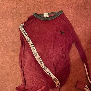 Maroon long sleeve PINK Victoria’s Secret shirt